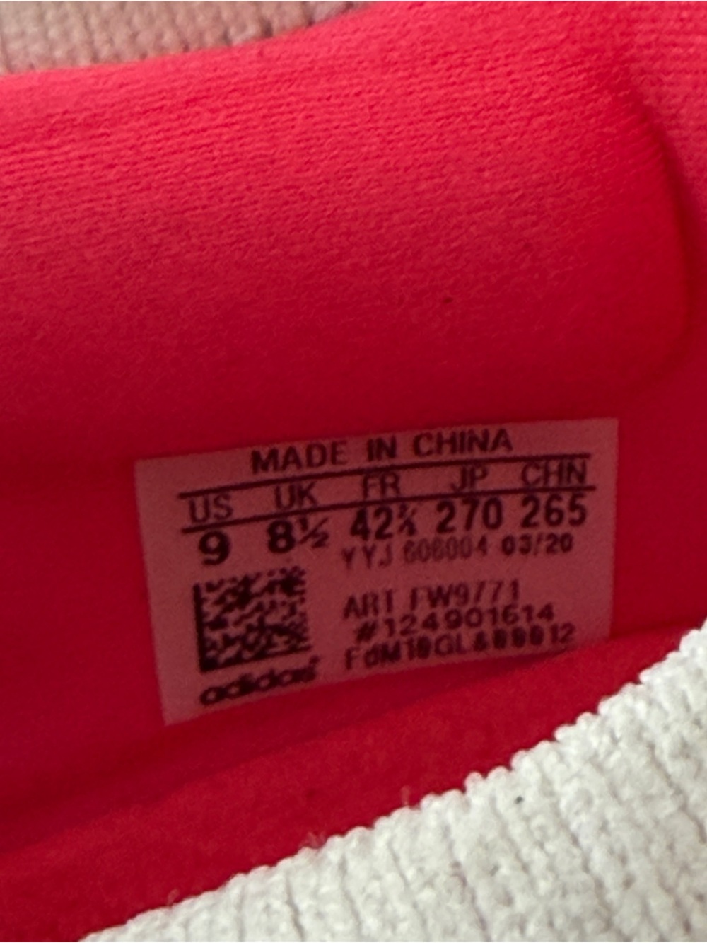 Adidas Ultraboost DNA Summer.RDY Running shoes Size 9 mens unisex white/pink/gld - Picture 8 of 8